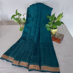Serene - Teal Green Linen Saree