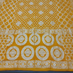 Ambar - Mustard Yellow Pure Khaddi Georgette+Rai dana Bandhej
