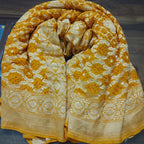 Ambar - Mustard Yellow Pure Khaddi Georgette+Rai dana Bandhej