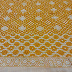Ambar - Mustard Yellow Pure Khaddi Georgette+Rai dana Bandhej