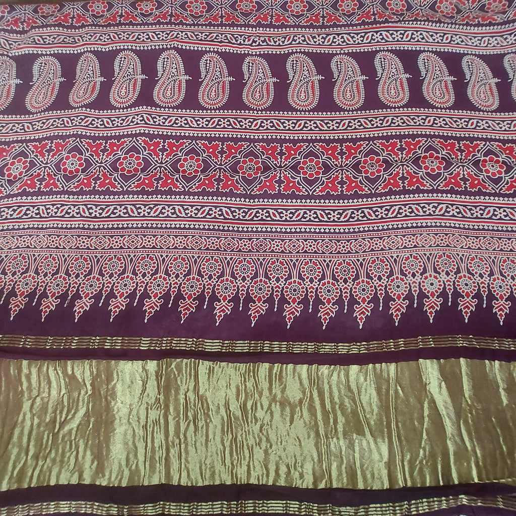 Mallika - Mauve Modal Silk with Tissue pallu