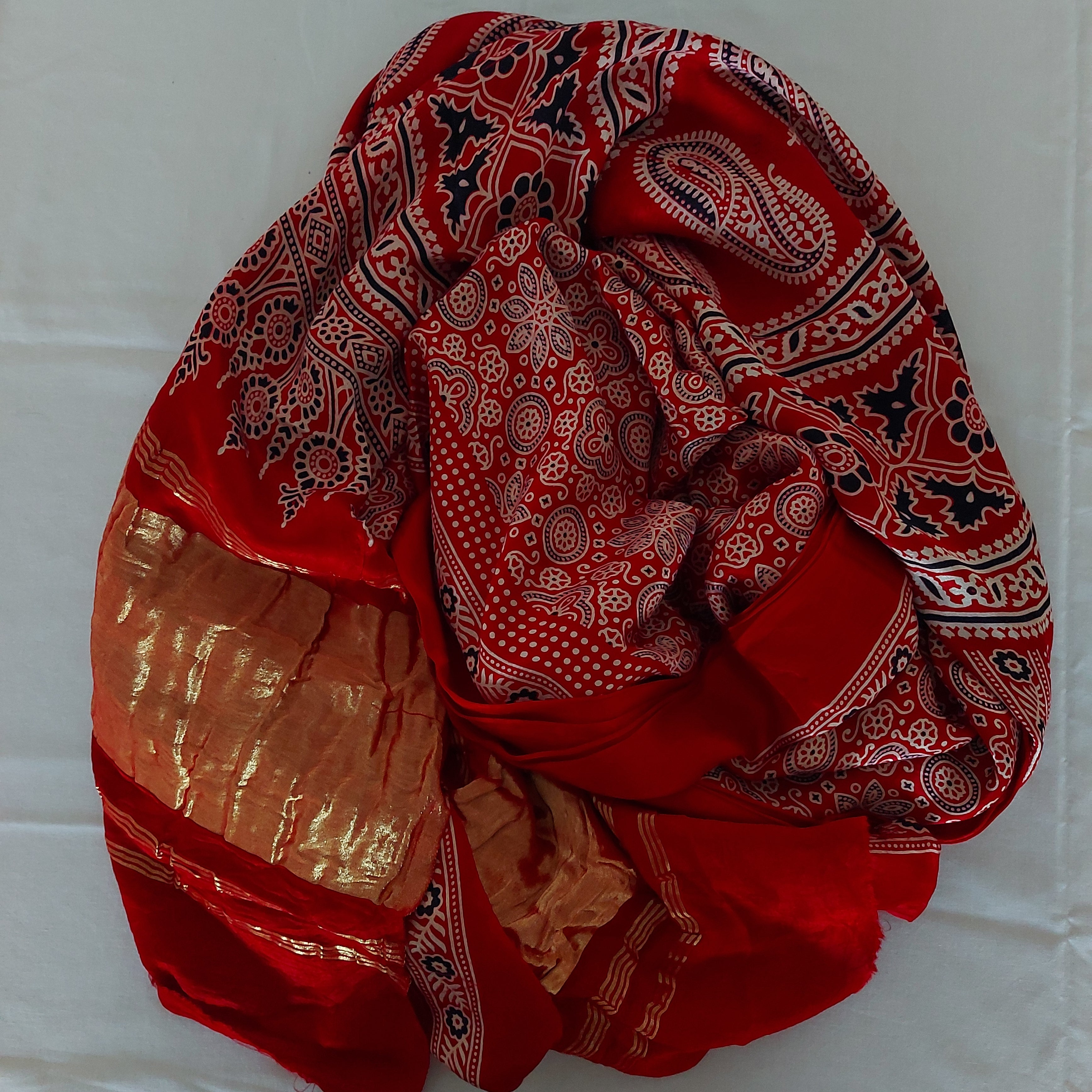 Ragasri - Crimson Modal Silk+Tissue pallu