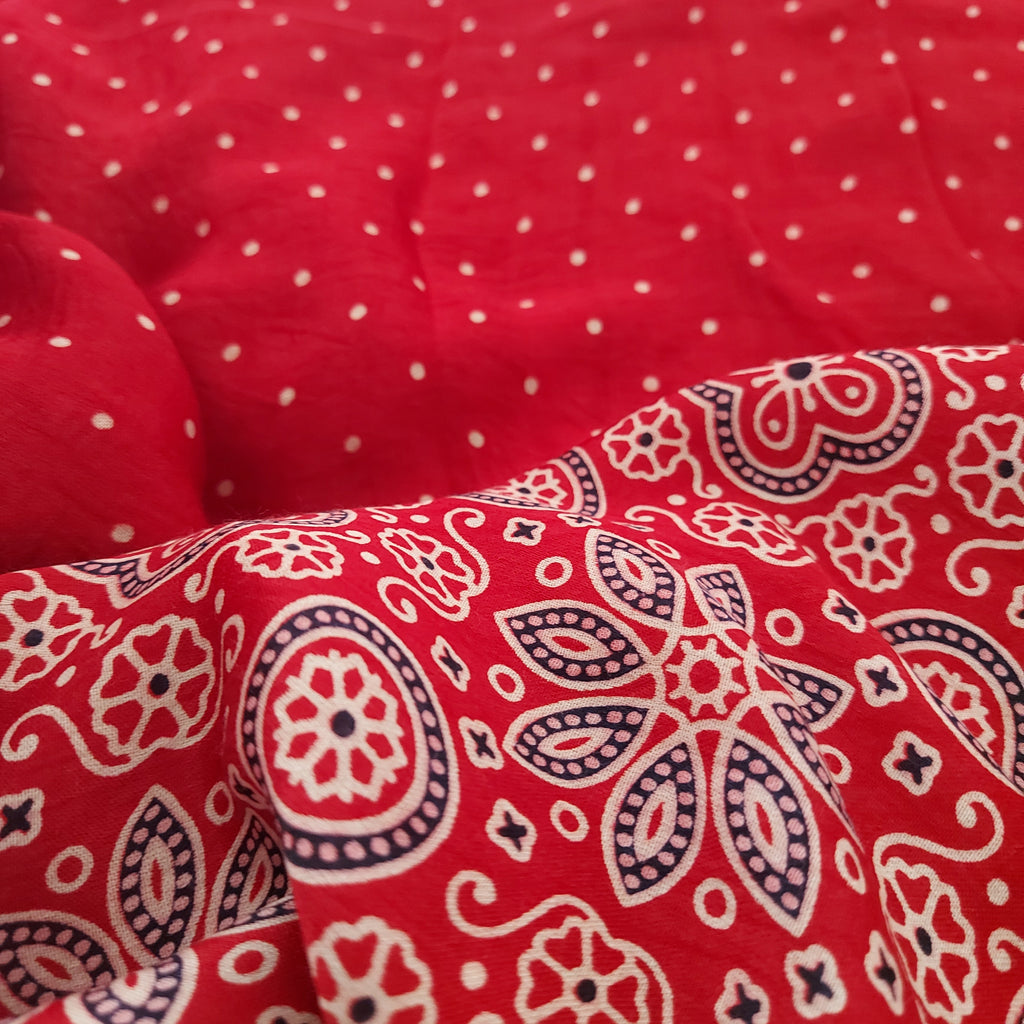 Ragasri - Crimson Modal Silk+Tissue pallu