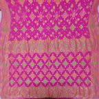 Gulmohar - Mauvish Pink Pure Khaddi Georgette+Meenakari+Bandhej