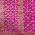 Gulmohar - Mauvish Pink Pure Khaddi Georgette+Meenakari+Bandhej