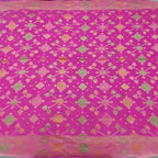 Gulmohar - Mauvish Pink Pure Khaddi Georgette+Meenakari+Bandhej