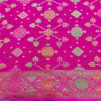 Gulmohar - Mauvish Pink Pure Khaddi Georgette+Meenakari+Bandhej