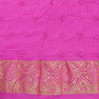 Gulmohar - Mauvish Pink Pure Khaddi Georgette+Meenakari+Bandhej