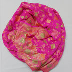 Gulmohar - Mauvish Pink Pure Khaddi Georgette+Meenakari+Bandhej