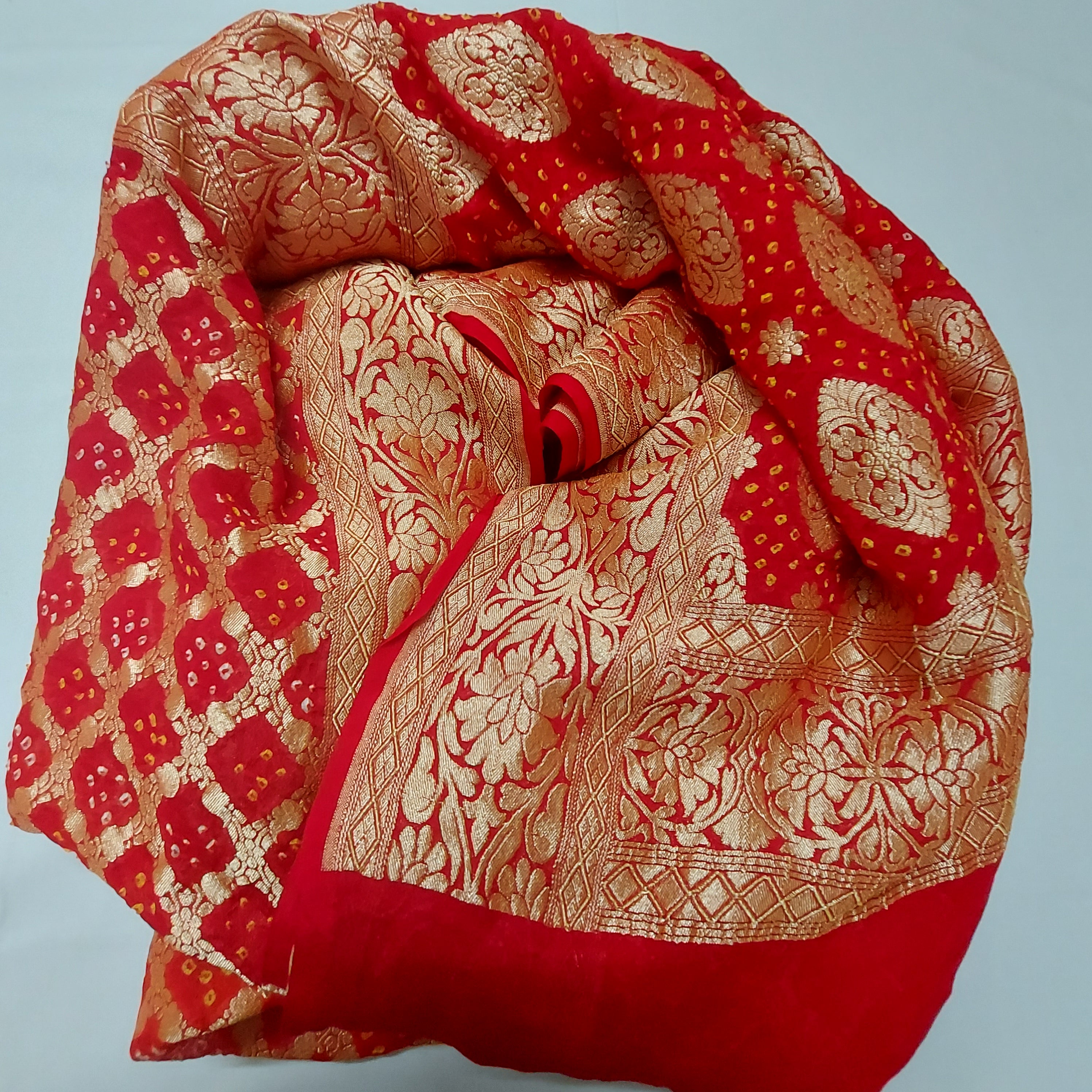 Raktima - Ruby Red Khaddi Georgette