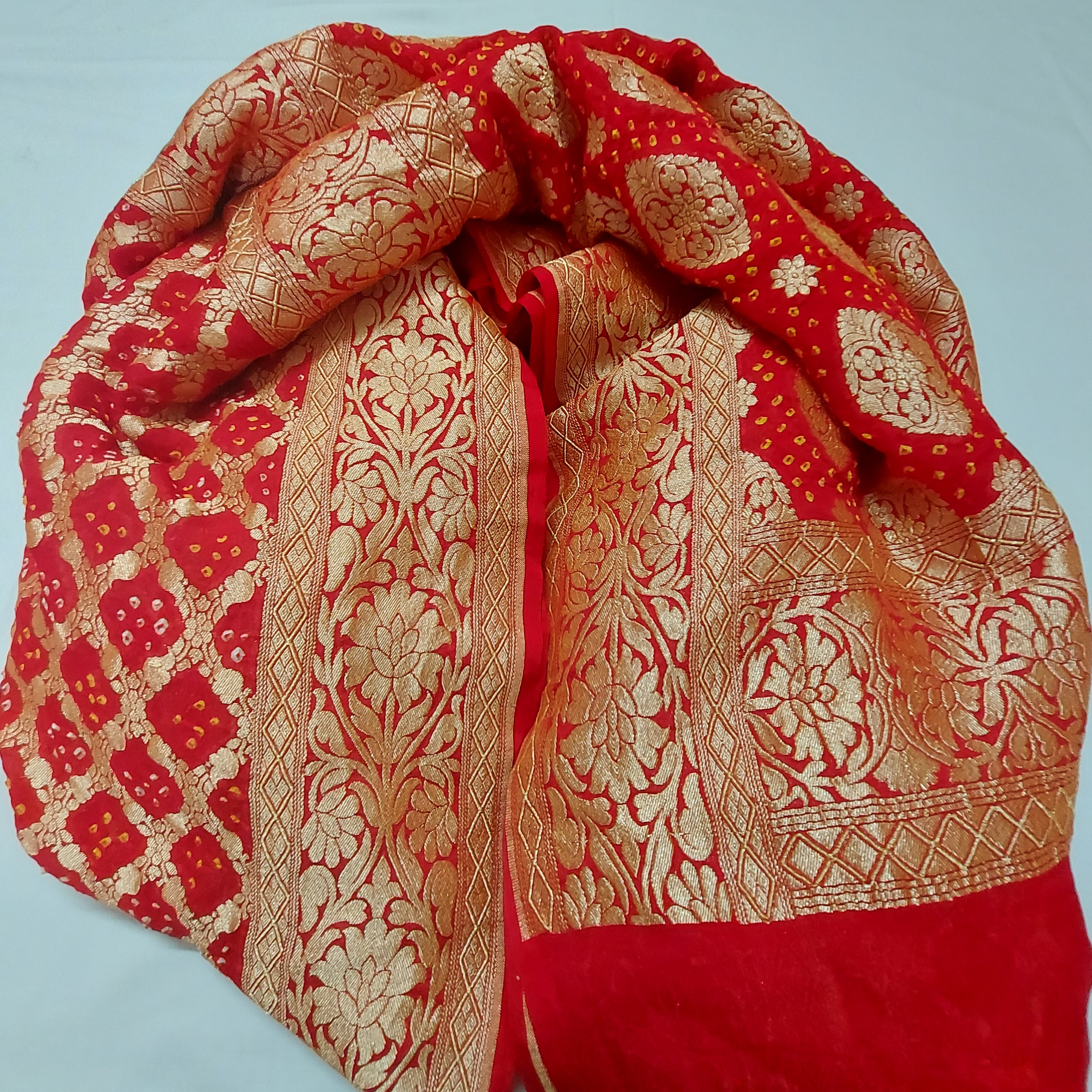 Raktima - Ruby Red Khaddi Georgette