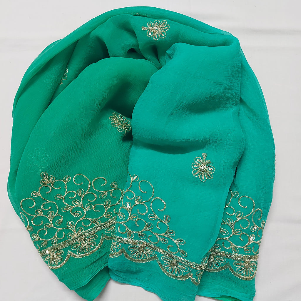 Neelam - Sea Green Pure Chiffon