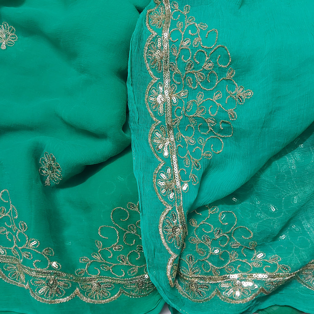 Neelam - Sea Green Pure Chiffon