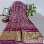 Amara - Violet Gold Printed Saree