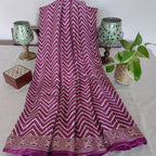 Amara - Violet Gold Printed Saree