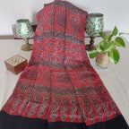 Raktima - Maroon Floral Block Print