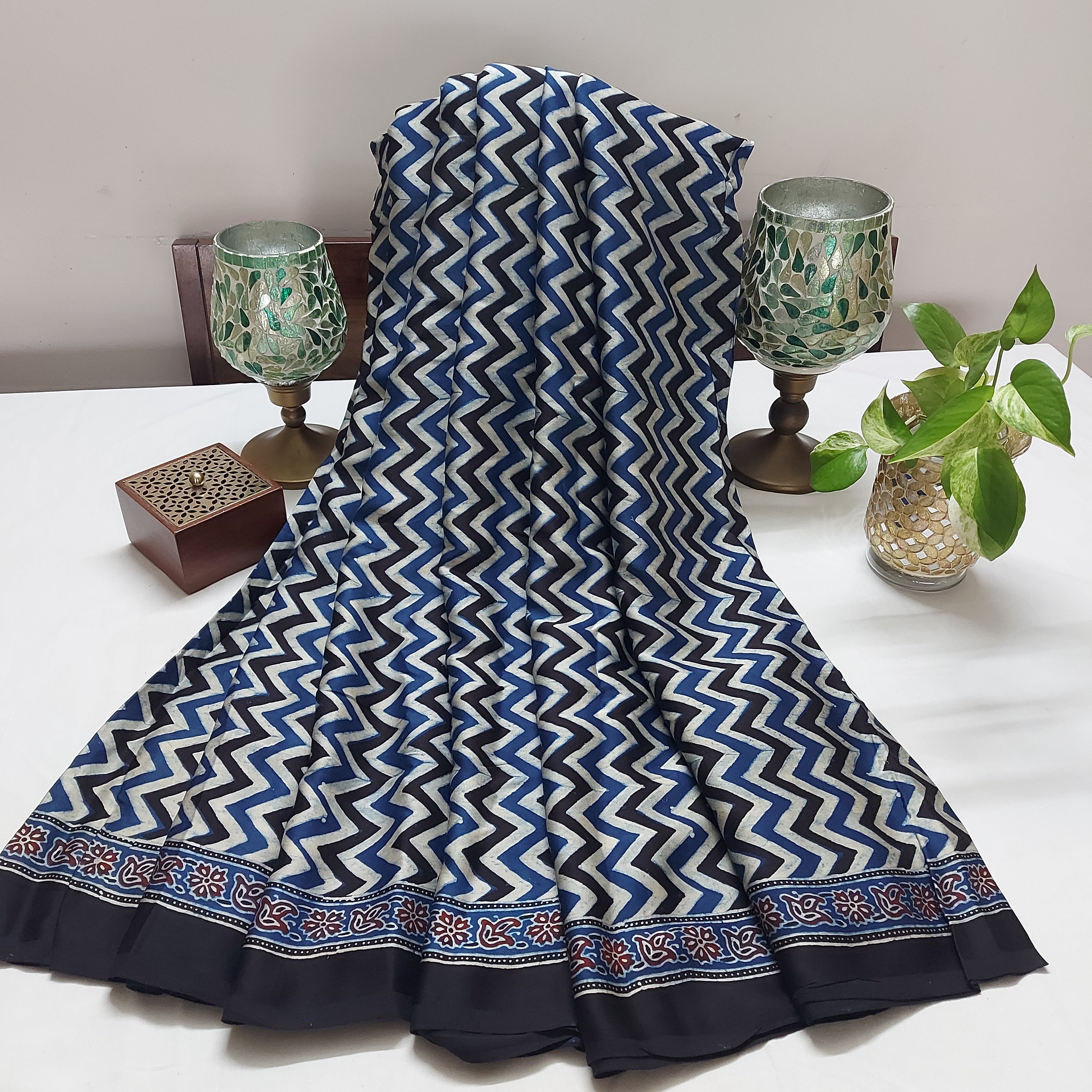 Jal Tarang - Dual-Pattern Block Print