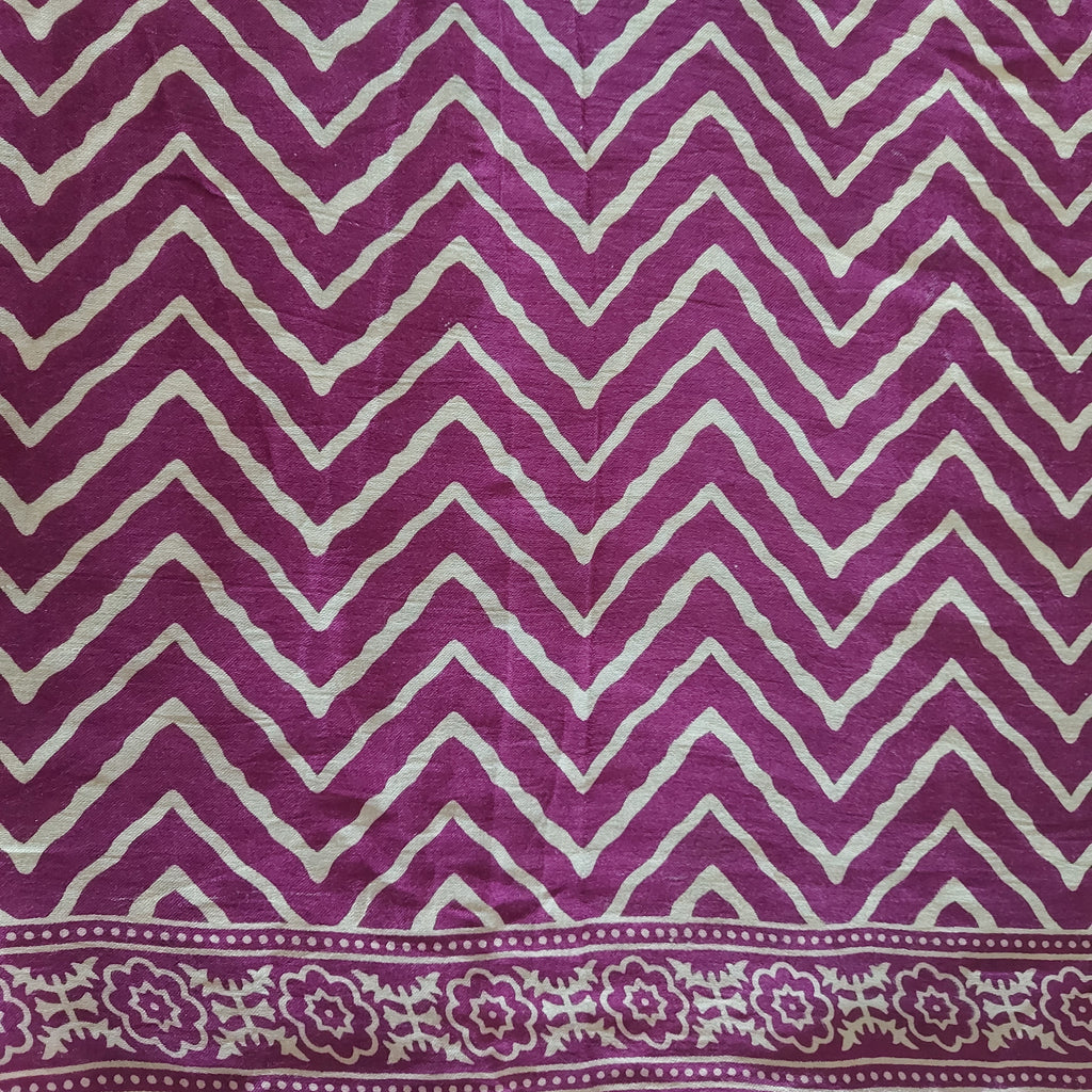 Amara - Violet Gold Printed Saree
