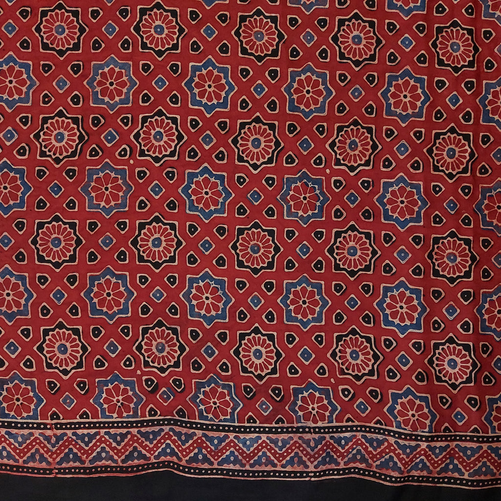 Dhruvika - Deep Red Ajrakh Block Print