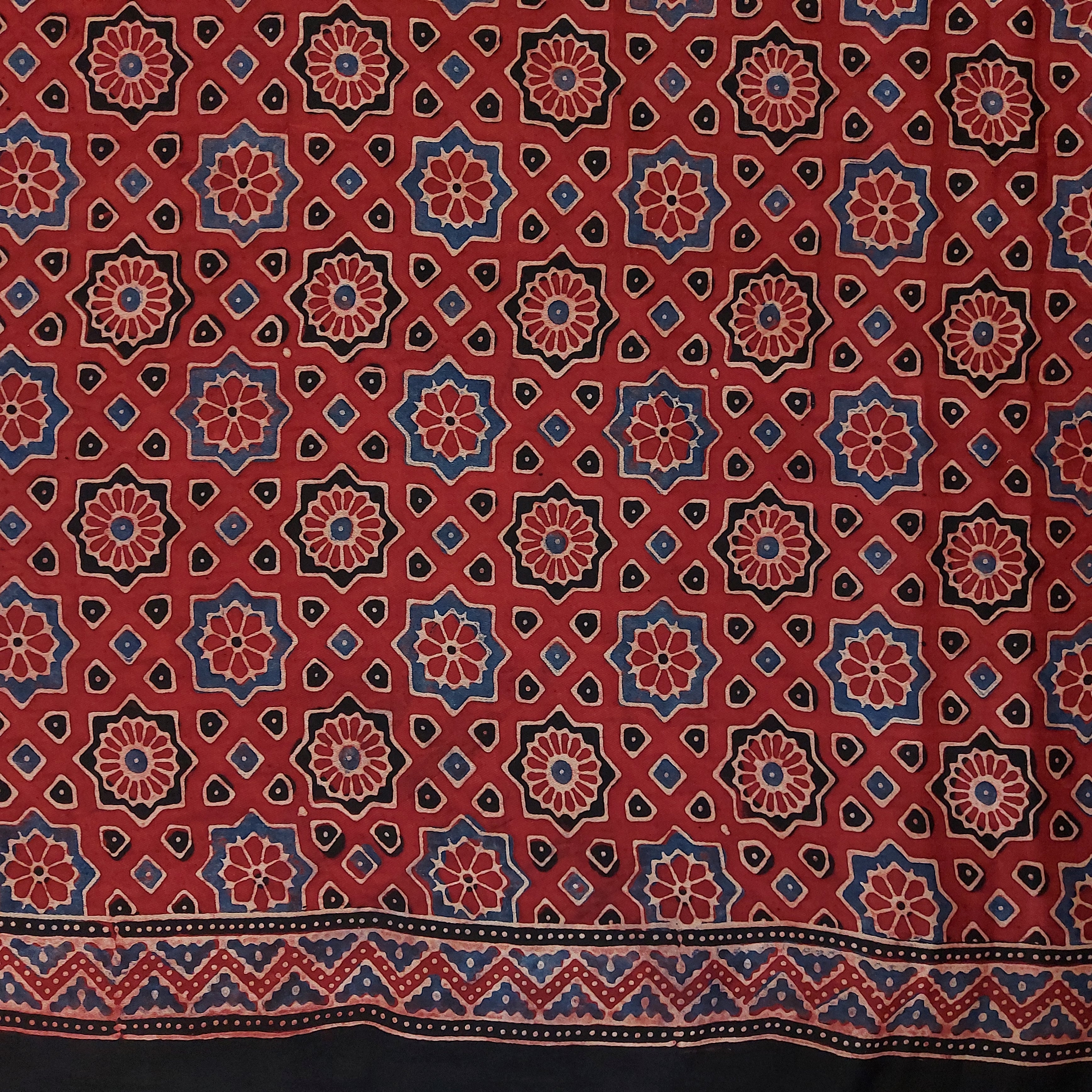 Dhruvika - Deep Red Ajrakh Block Print