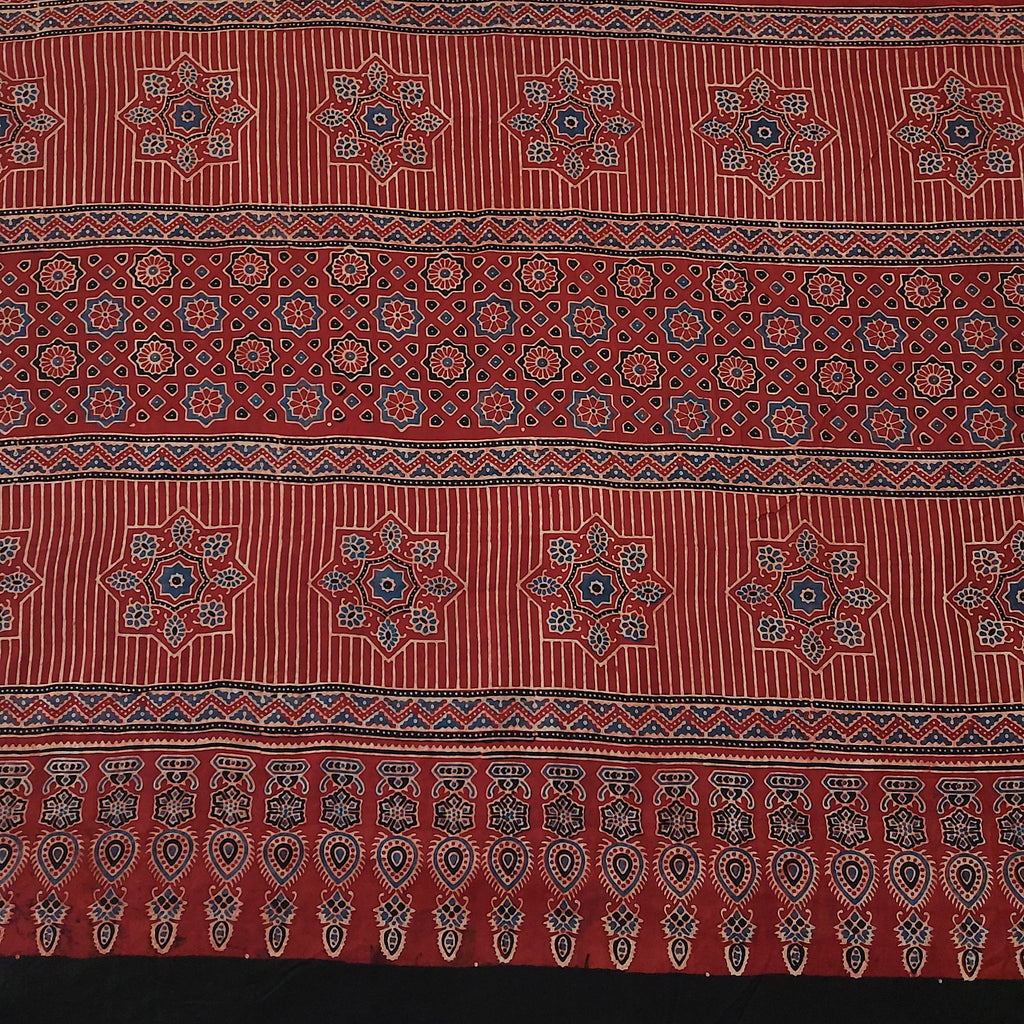 Dhruvika - Deep Red Ajrakh Block Print