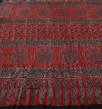 Raktima - Maroon Floral Block Print