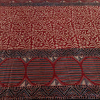 Raktima - Maroon Floral Block Print