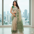 Fawn Meadow - Handwoven Saree