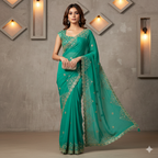 Neelam - Sea Green Pure Chiffon