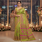 Cotton Jamdani-JaalGreen