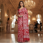 Cotton Dhakai Jamdani-JaalRed