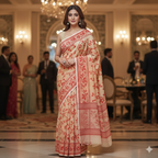 Cotton Dhakai Jamdani-JaalBeige