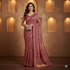 Ragasri - Crimson Modal Silk+Tissue pallu