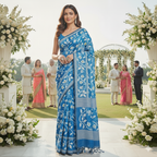 Cotton Dhakai Jamdani-JaalBlue