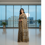 Chanderi Silk-Bagru print Green