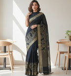 SonaRupa - Black Handloom Saree